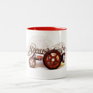 Steampunk Tractor Destiny Gifts Two-Tone Coffee Mug