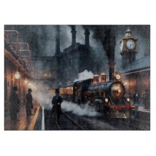Steampunk Train Station  Cutting Board