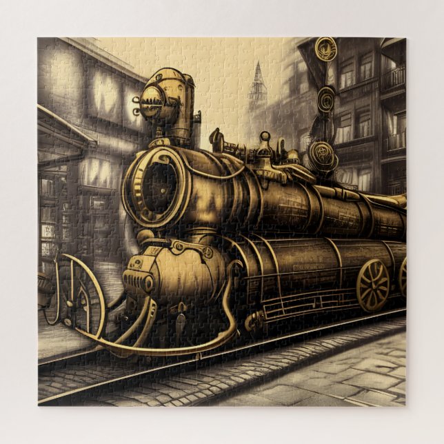 Steampunk Trans-Siberian Railway Train Jigsaw Puzzle (Vertical)