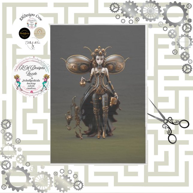 Steampunk Travelling Fairy Decoupage Tissue Paper (Creator Uploaded)