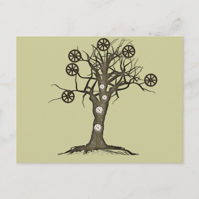 steampunk tree postcard (Front)
