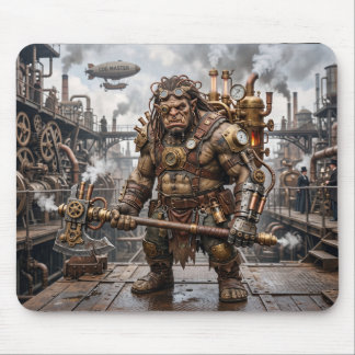 Steampunk Troll In Steampunk Factory Mouse Mat