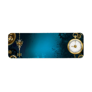 Steampunk turquoise Background with Gears