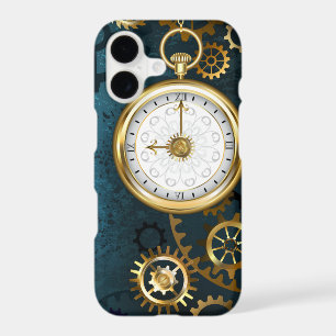 Steampunk turquoise Background with Gears