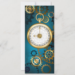 Steampunk turquoise Background with Gears