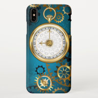 Steampunk turquoise Background with Gears