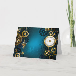 Steampunk turquoise Background with Gears Programme