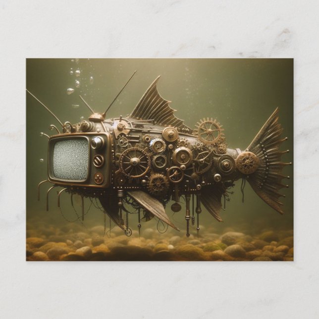 Steampunk TV Catfish Postcard (Front)