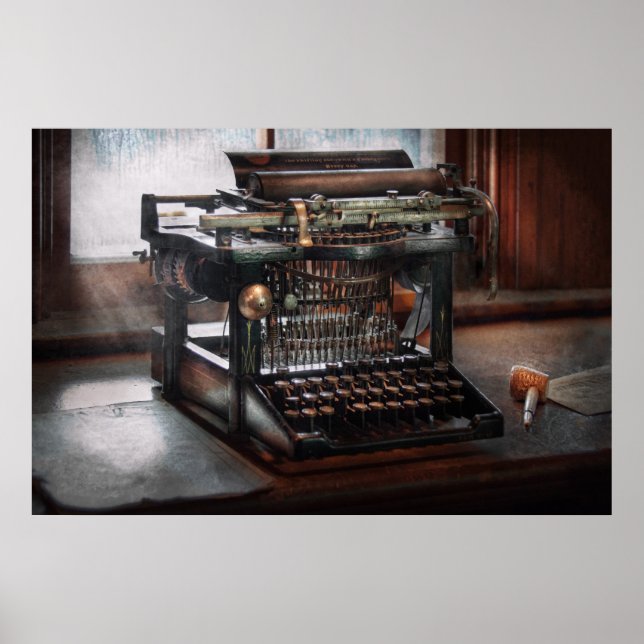 Steampunk - Typewriter - A really old typewriter Poster (Front)