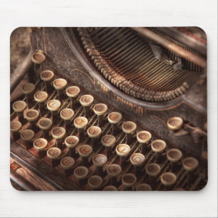 Steampunk - Typewriter - Too tuckered to type Mouse Mat