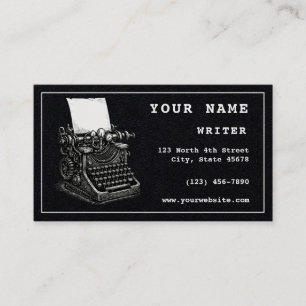 Steampunk Typewriter Writer Template Business Card