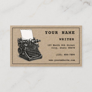 Steampunk Typewriter Writer Template Business Card