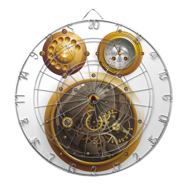 Steampunk Uhr Dartboard (Front)