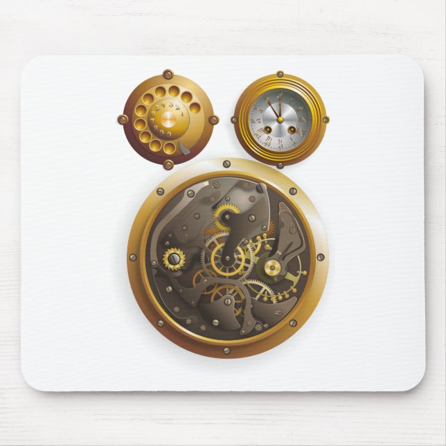 Steampunk Uhr Mouse Mat (Front)