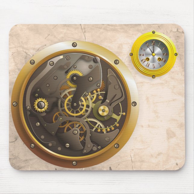Steampunk Uhr Mouse Mat (Front)