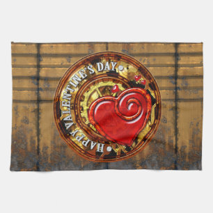 Steampunk Valentine 1A Kitchen Towels