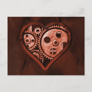Steampunk Valentine Holiday Postcard