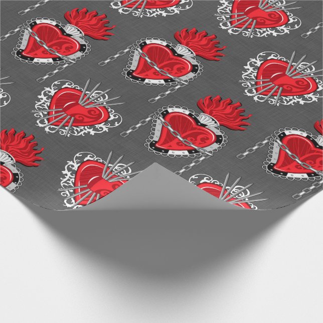 Steampunk Valentine's Wrapping Paper (Corner)