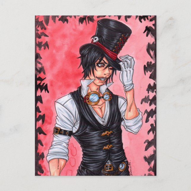 Steampunk Vampire Postcard (Front)