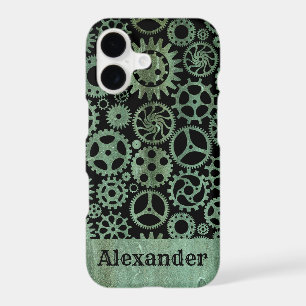 Steampunk Verdigris Bronze Gears Custom Name
