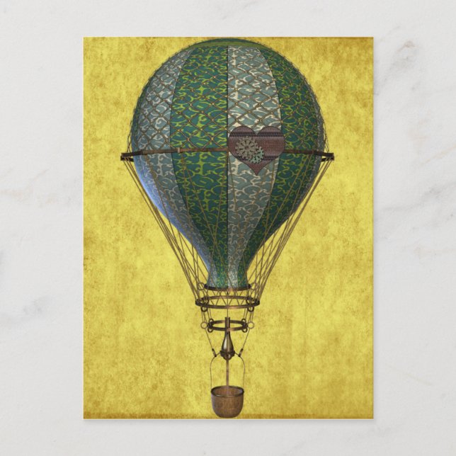 Steampunk Victorian Balloon Postcard (Front)