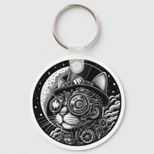 Steampunk Victorian Cat Key Ring
