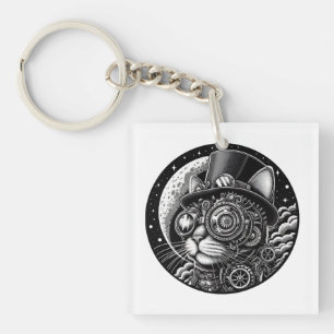 Steampunk Victorian Cat Key Ring