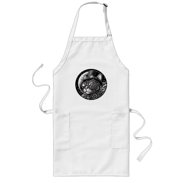 Steampunk Victorian Cat Long Apron (Front)