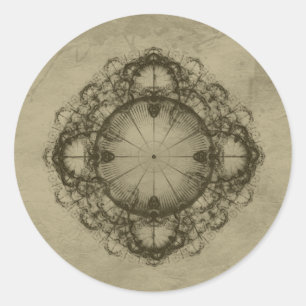 Steampunk Victorian design art Classic Round Sticker