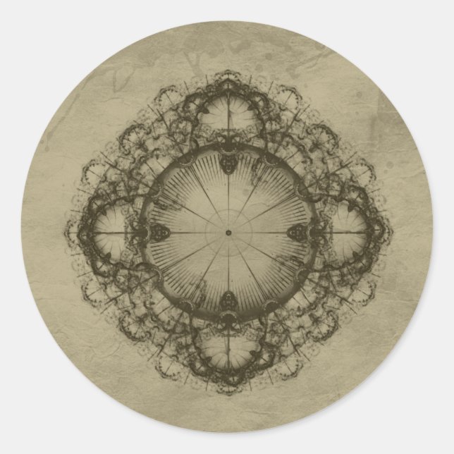 Steampunk Victorian design art Classic Round Sticker (Front)