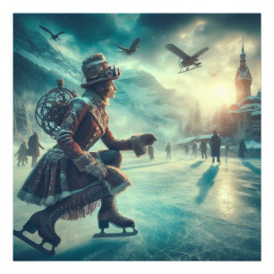 Steampunk Victorian Fantasy Winter Messenger Photo Print