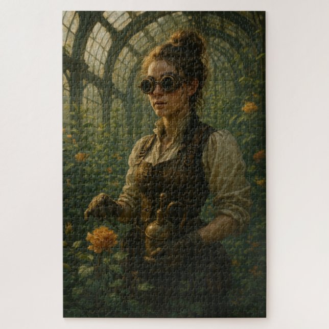 Steampunk Victorian Gardener Art Jigsaw Puzzle (Vertical)