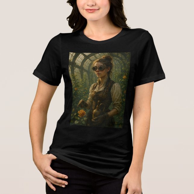 Steampunk Victorian Gardener Art Tri-Blend Shirt (Front)