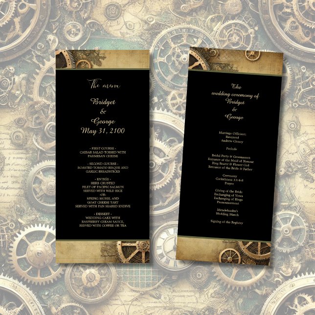 Steampunk Victorian Gearwork Wedding  Programme (Creator Uploaded)