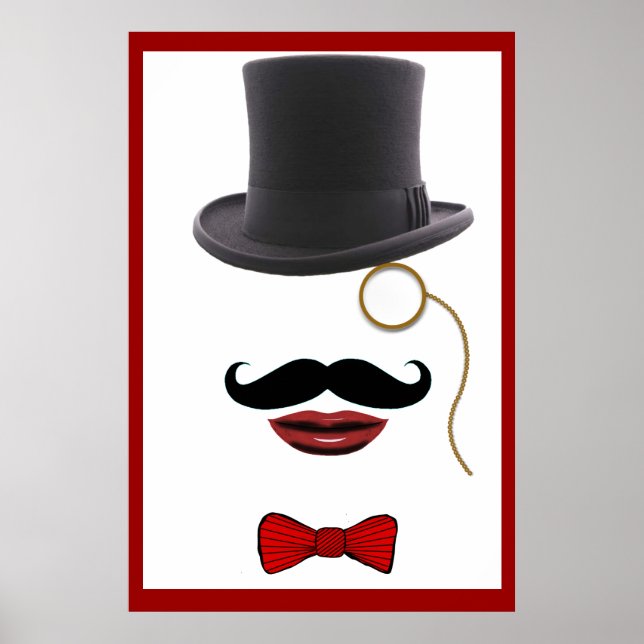 steampunk victorian gentleman man abstract poster (Front)