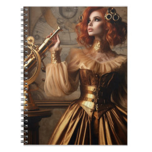 Steampunk Victorian Gold Astronomer  Notebook