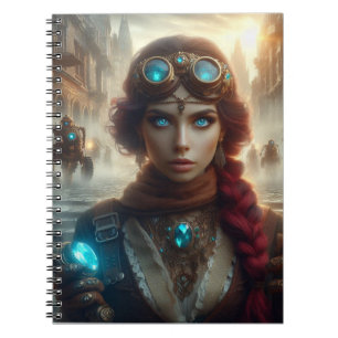Steampunk Victorian Industrial Lady Adventuress Notebook