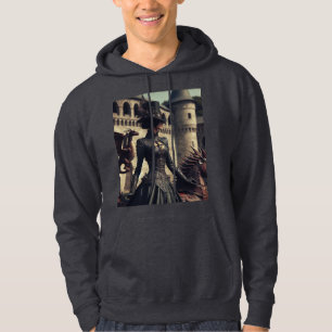 Steampunk Victorian Industrial Lady Dragon Rider Hoodie