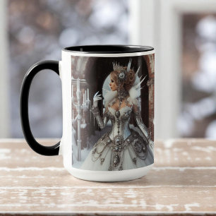 Steampunk Victorian Industrial Winter Ice Queen Mug
