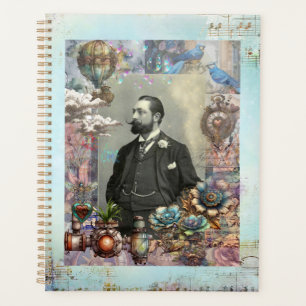 Steampunk Victorian Man and his dream. Planner