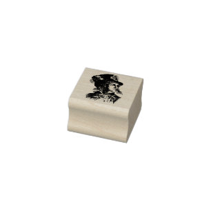 Steampunk Victorian Man Top Hat Illustration Retro Rubber Stamp