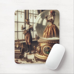 Steampunk Victorian Music Snow Globe Performers Mouse Mat