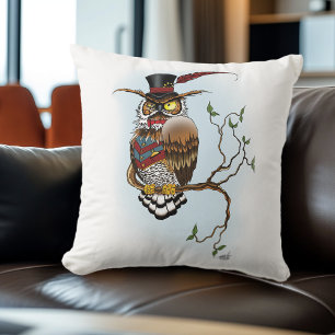 Steampunk Victorian Owl Cushion