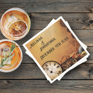 Steampunk Victorian Wedding Napkin