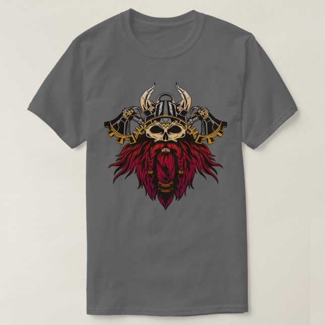 Steampunk Viking skull T-Shirt (Design Front)