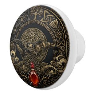 Steampunk Viking Whale – Guardian of the Northern Ceramic Knob