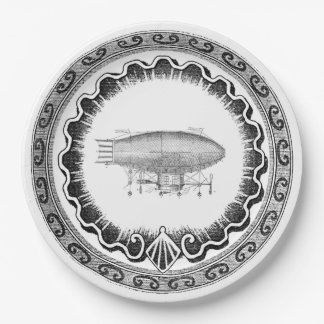 Steampunk Vintage Airship Paper Plate
