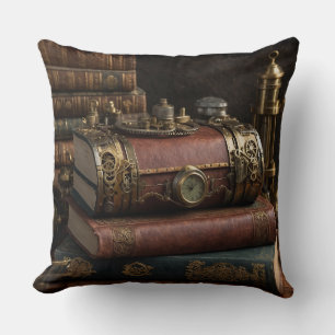 Steampunk Vintage Books Cushion