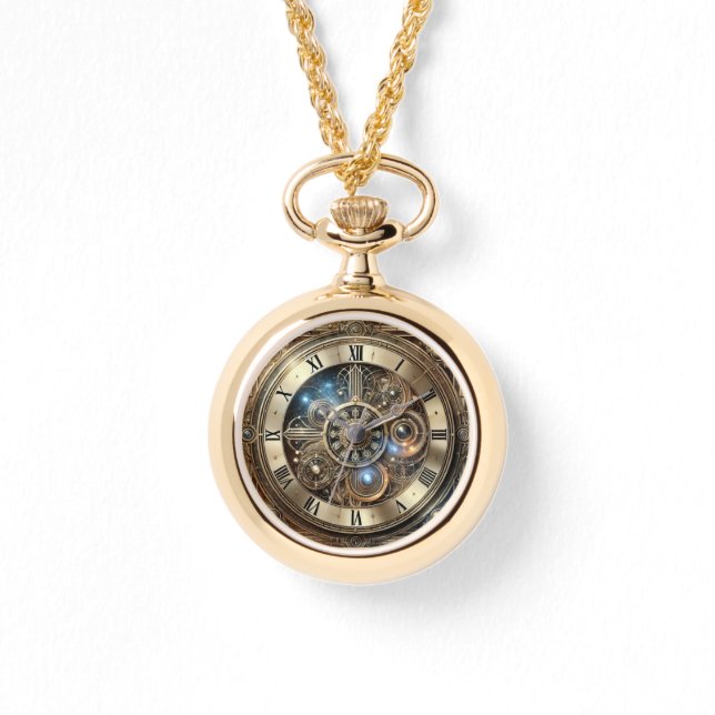Steampunk Vintage Clock – Elegant Mechanical Gear  Watch (Front)