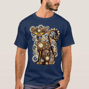 Steampunk Vintage Clockwork Cat T-Shirt